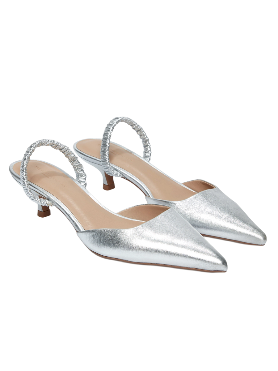 Metallic Leather Slingbacks