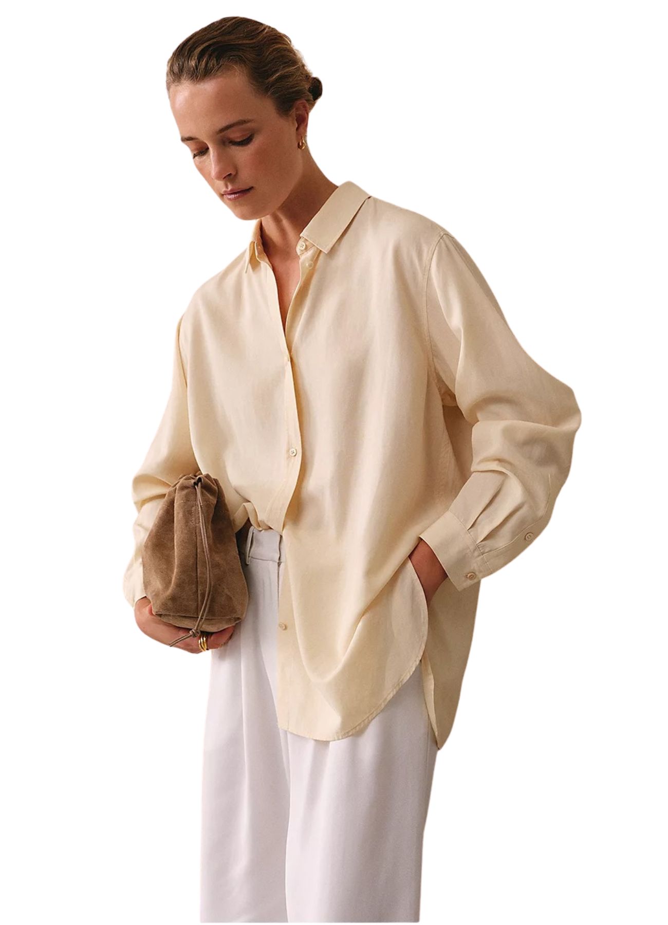 Casual Boyfriend Shirt With Linen