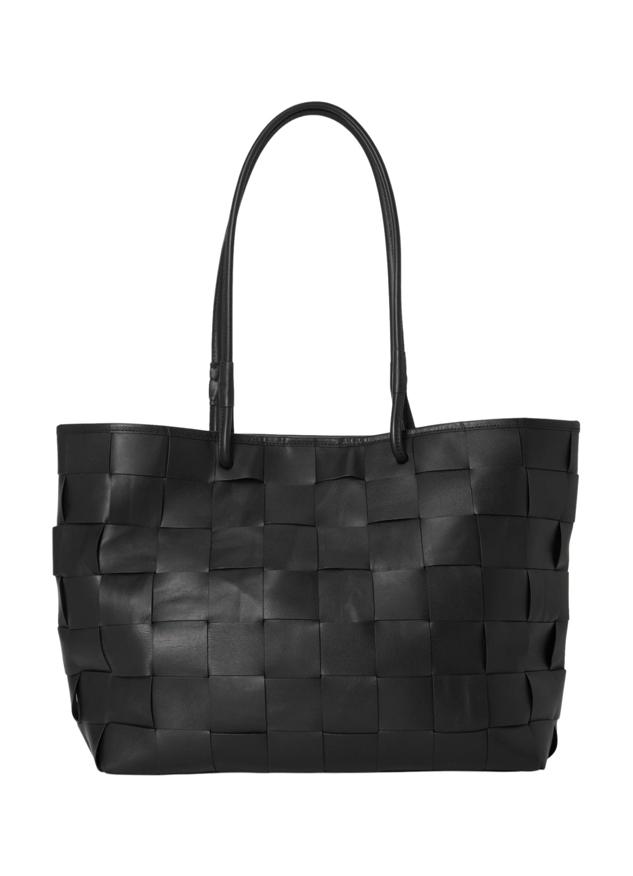 Leather Woven Tote Bag