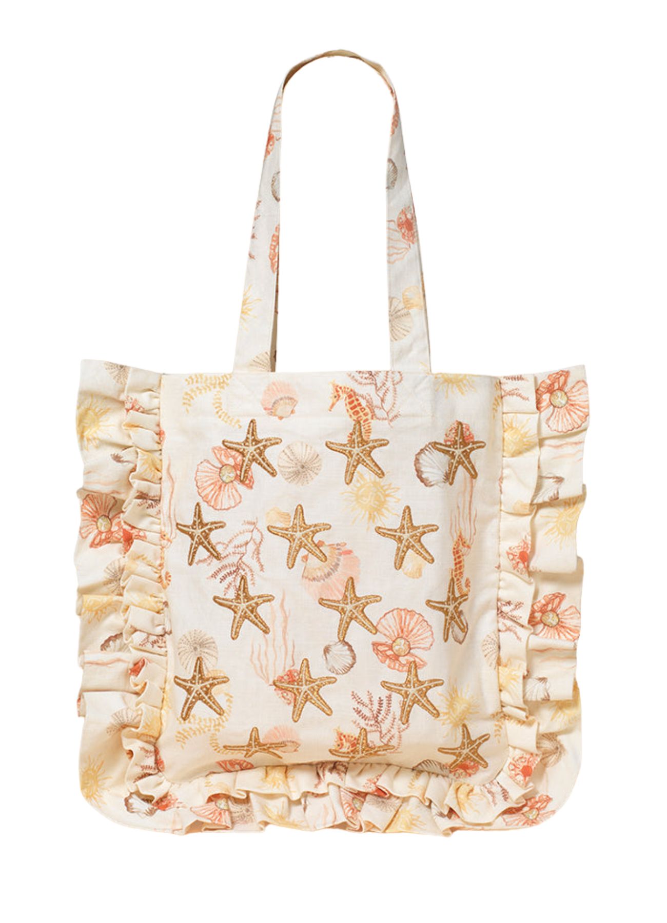 Embroidered Frill Tote