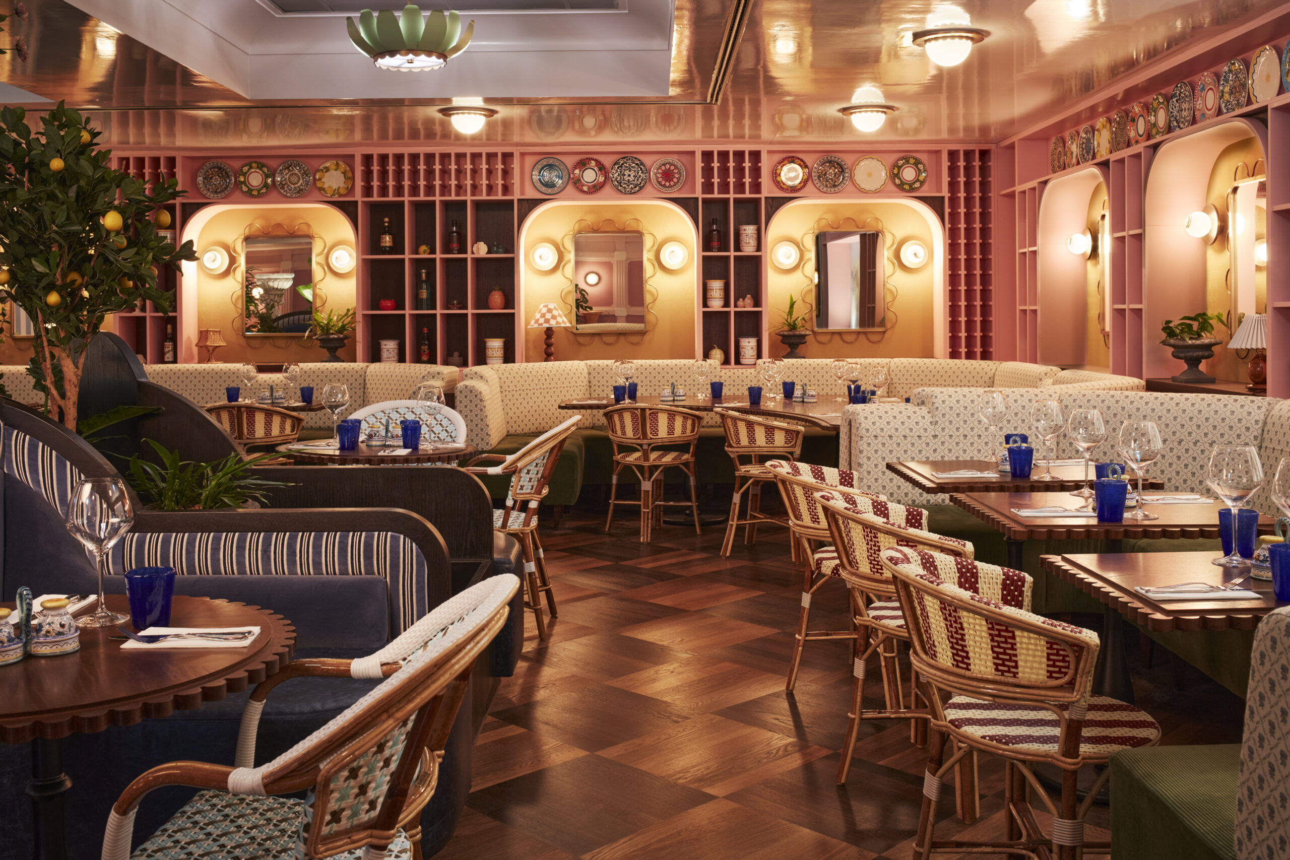 patatino restaurant interiors with tables and chairs