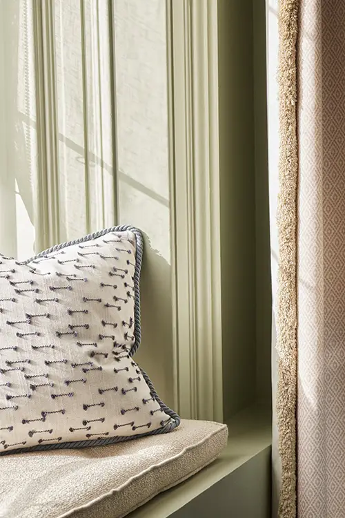 cushion on window seat at hoxton hotel