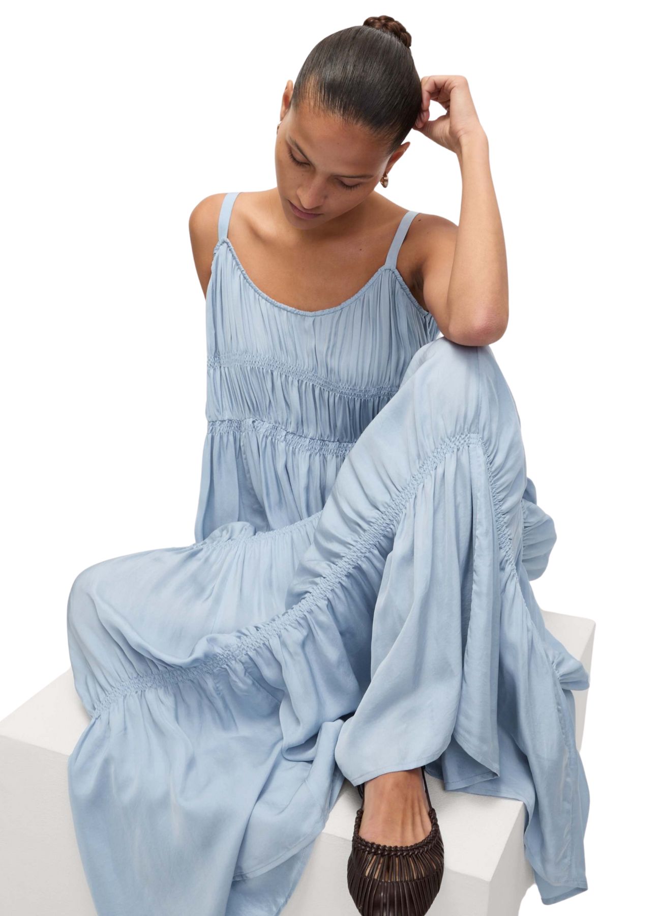 Pintuck Maxi Dress