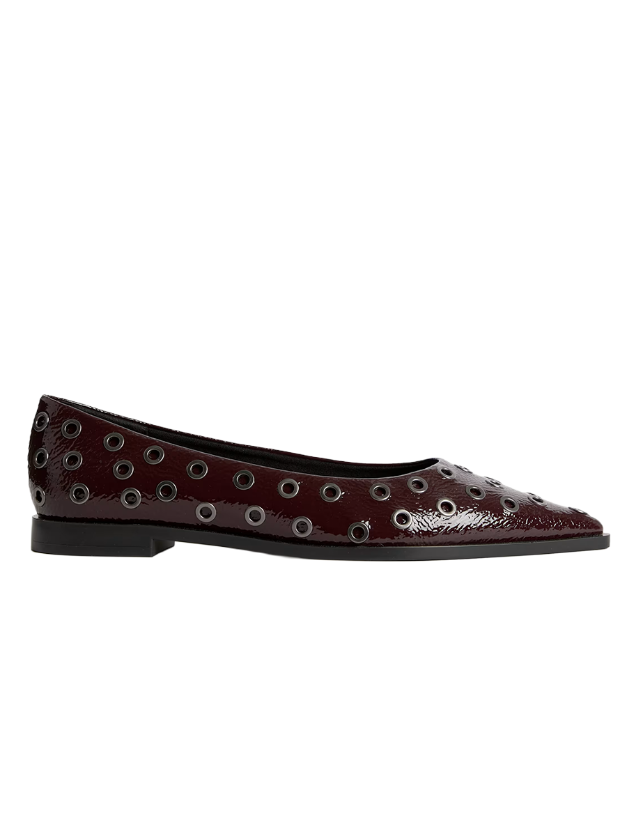 Patent Studded Pointed Flats
