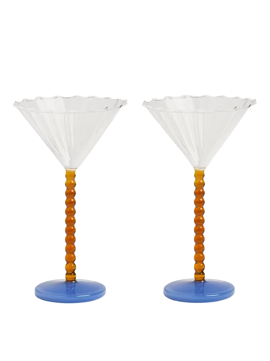Perle Amber Coupe Glasses
