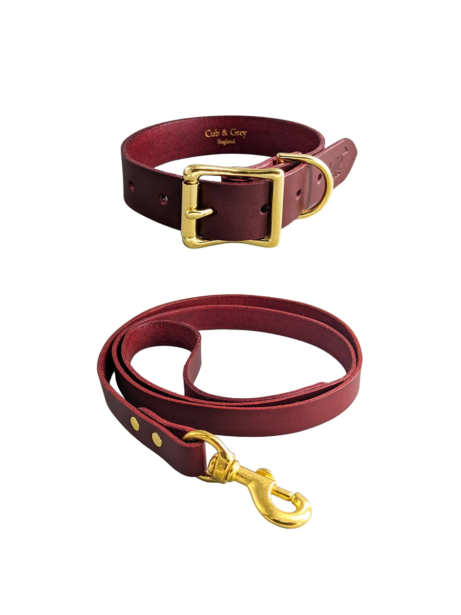 Leather Dog Collar & Lead Set