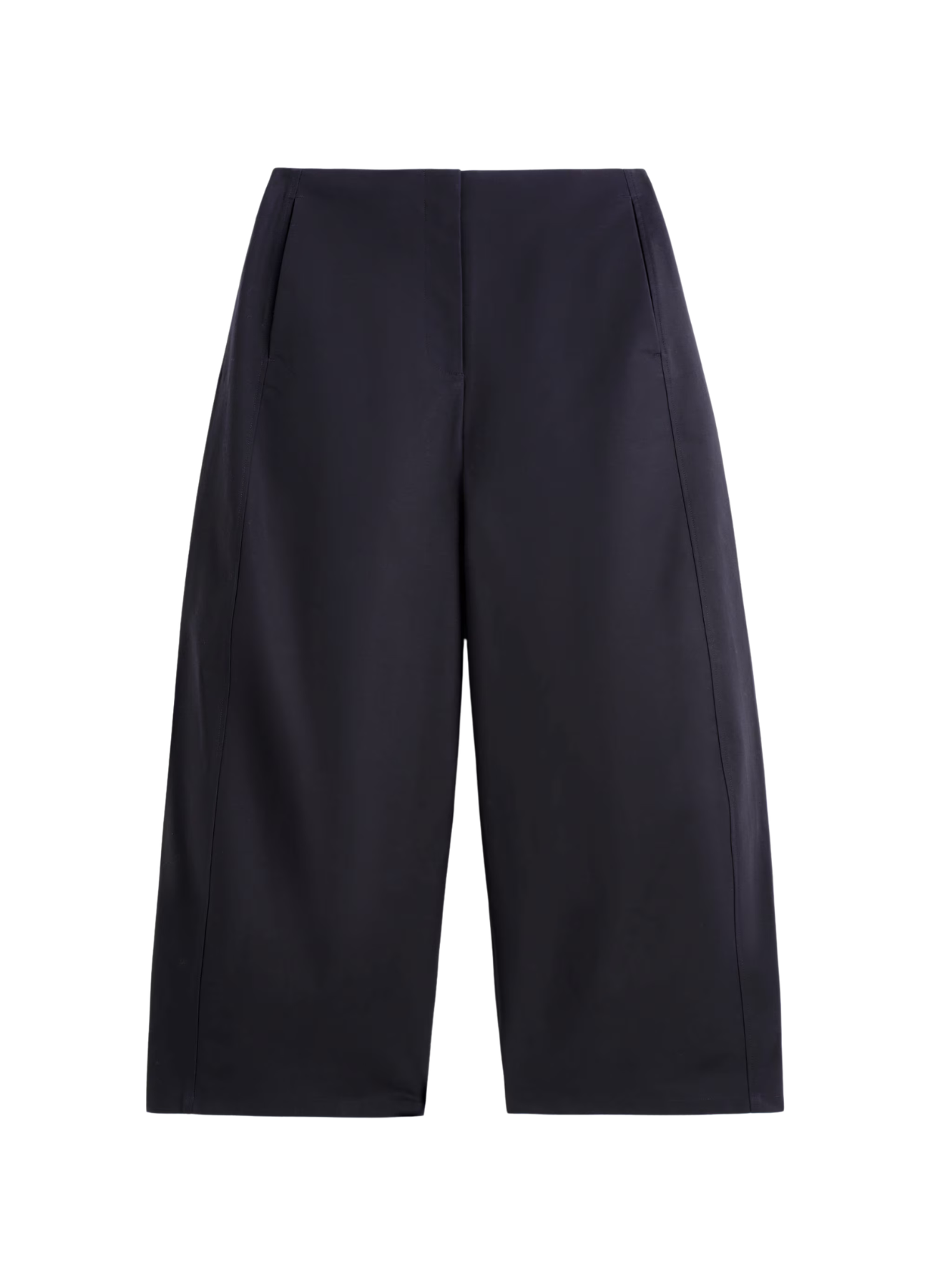 Cropped Barrel-Leg Cotton Trousers