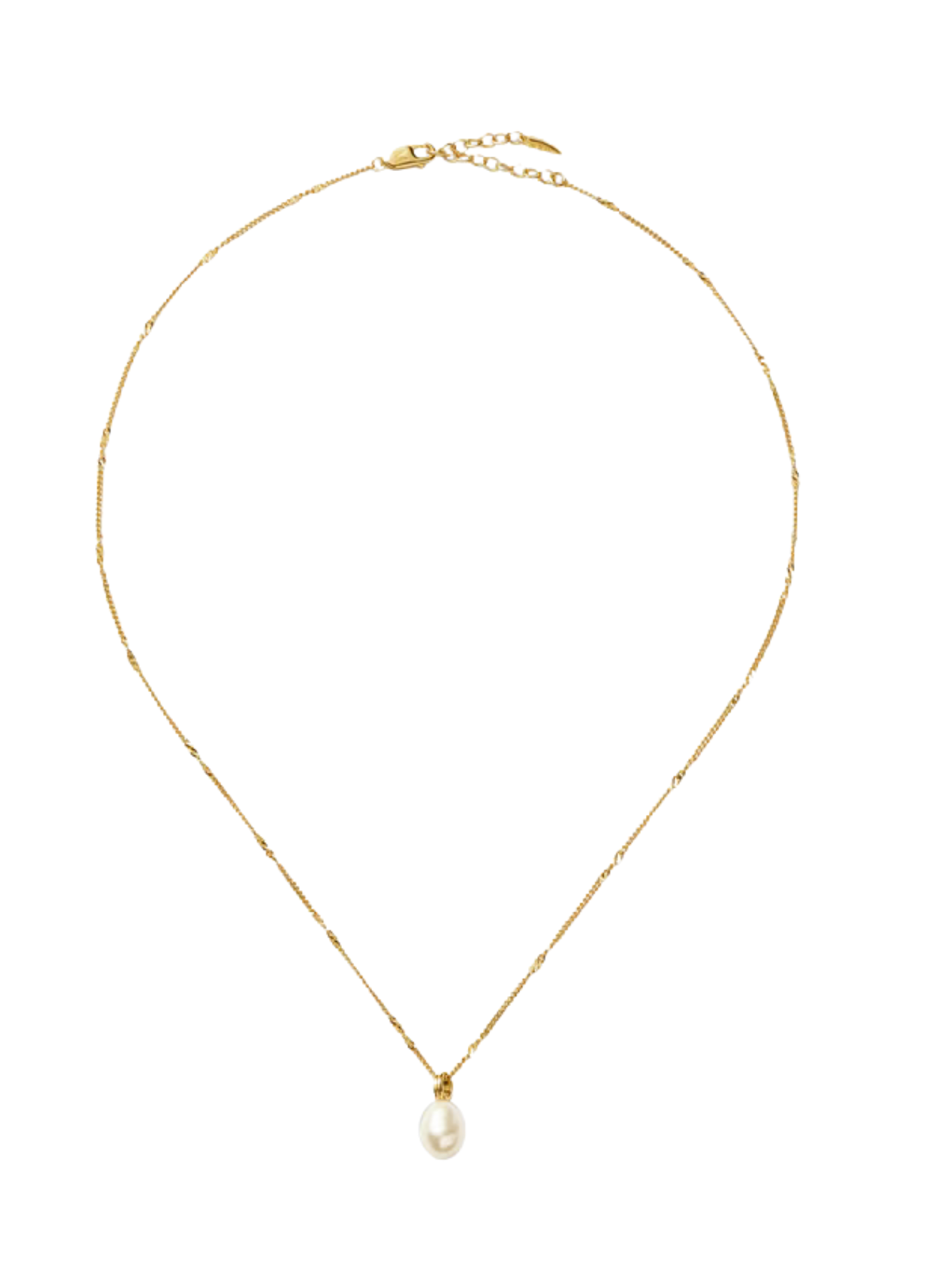 Twist Chain Baroque Pearl Pendant Necklace