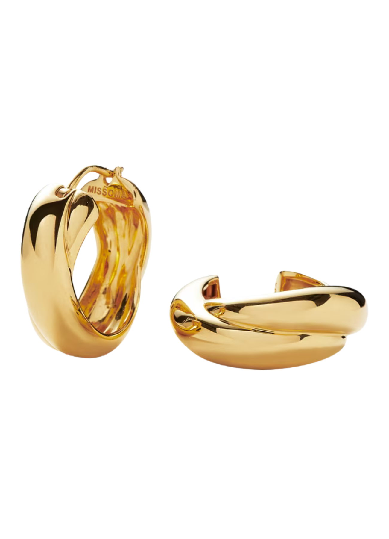 Lucy Williams Chunky Cross Over Hoop Earrings