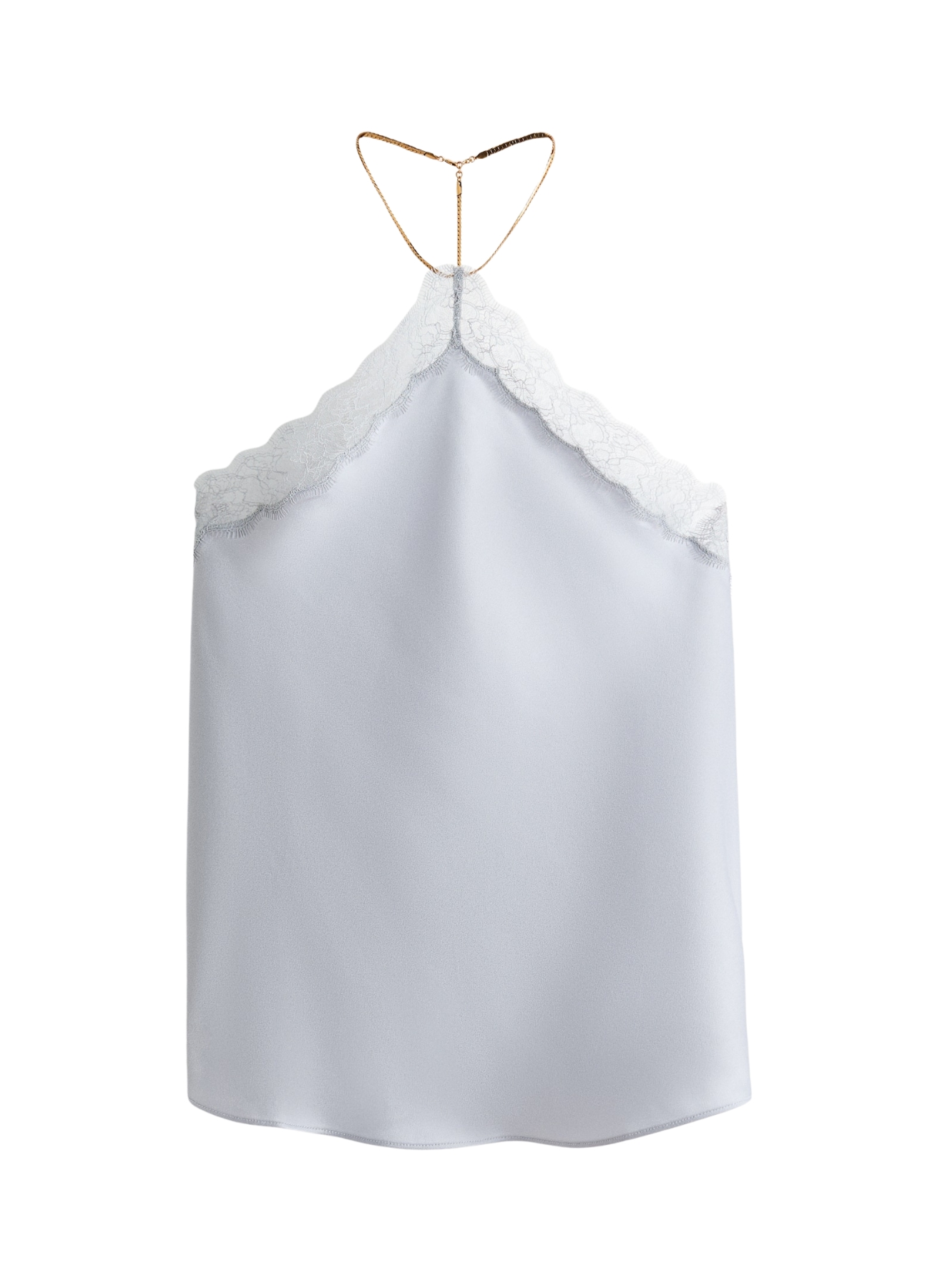 Lace-Trimmed Halterneck