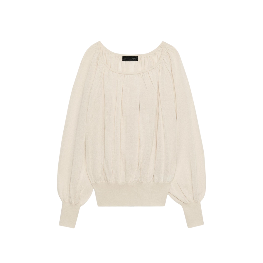 Knit Boat Neck Blouse
