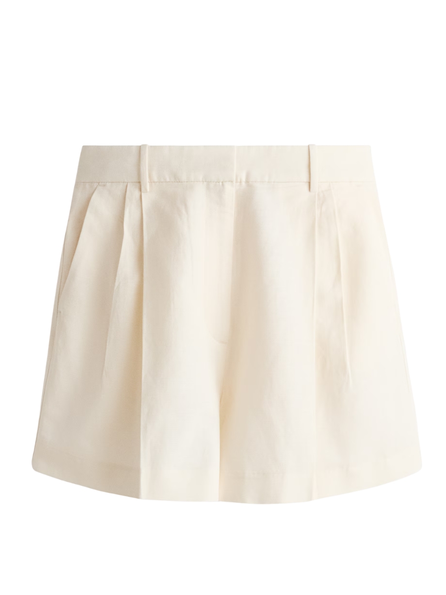 Ivory Linen Shorts