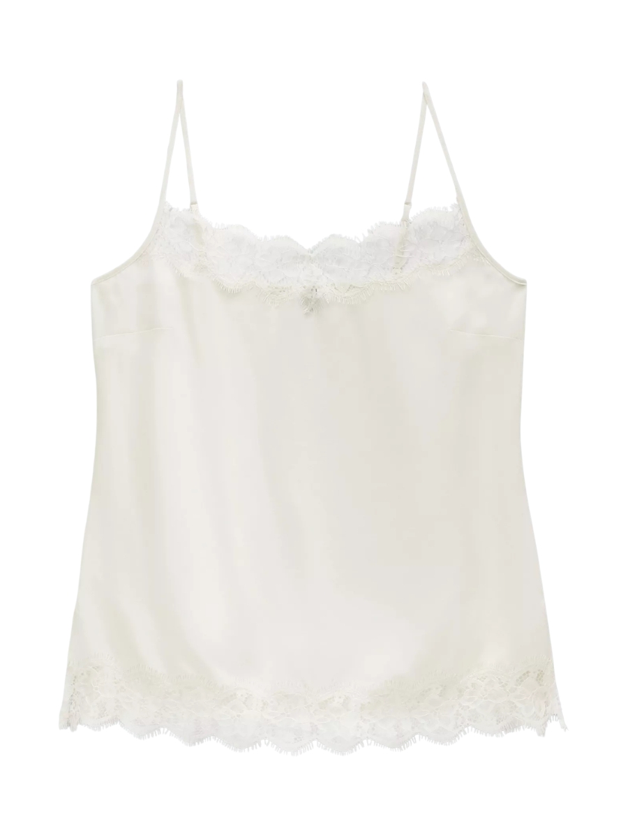 Silk Lace Trim Cami