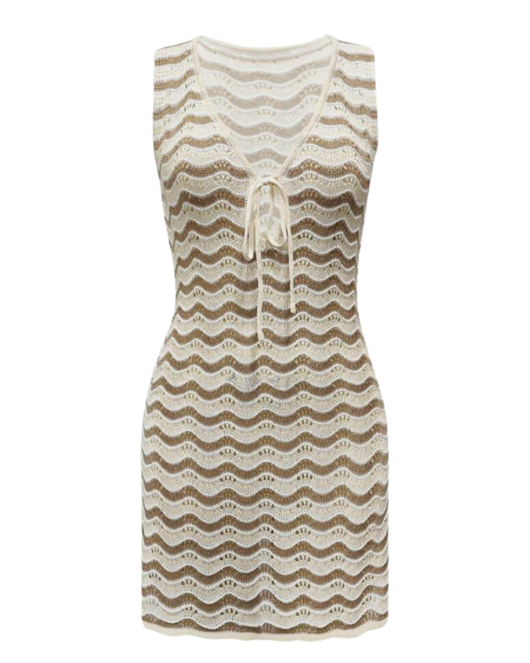 Women’s Knit Striped Bow Sleeveless Summer Dress