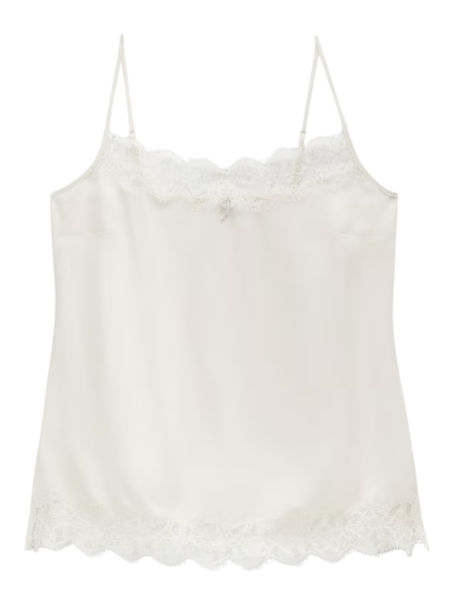 Silk Lace Trim Cami