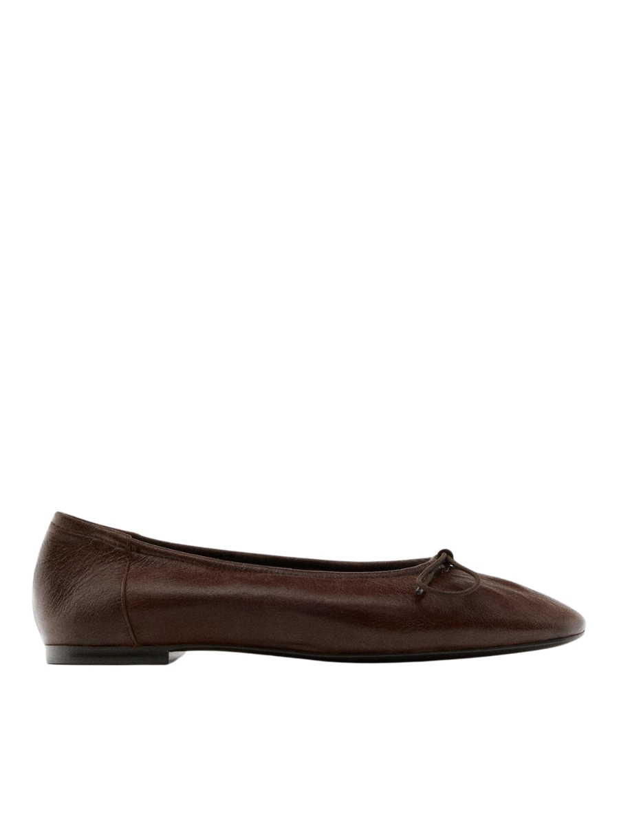 Brown Leather Ballet Flats