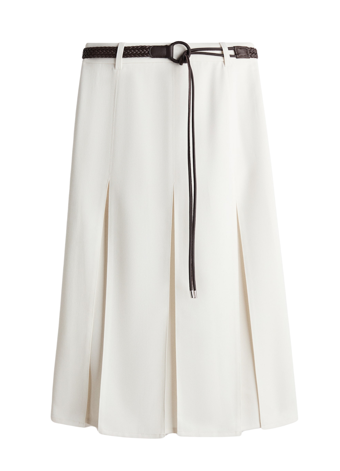 Belted Pleated Skirt