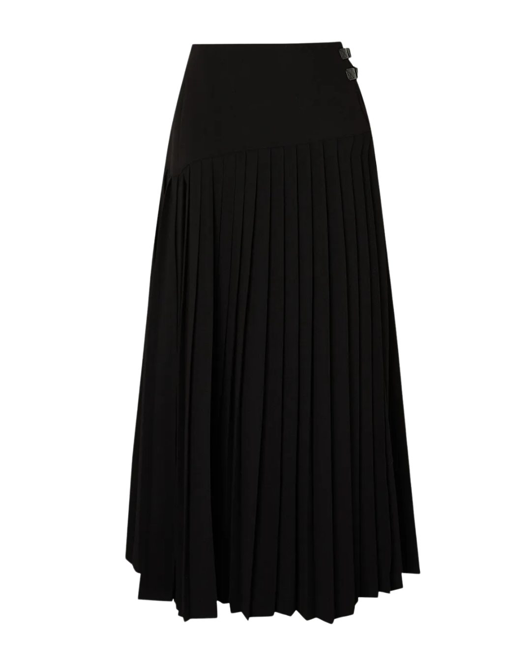 Crepe Pleated Buckle Maxi Skirt