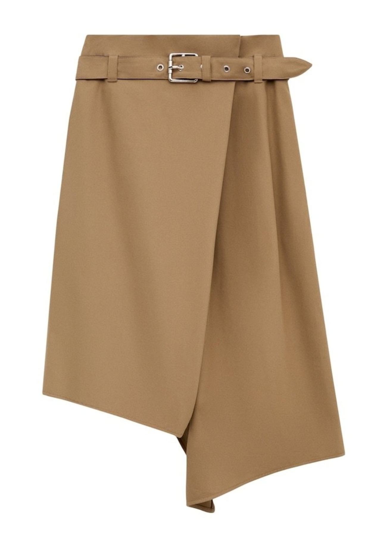 Wrap-Effect Midi Skirt