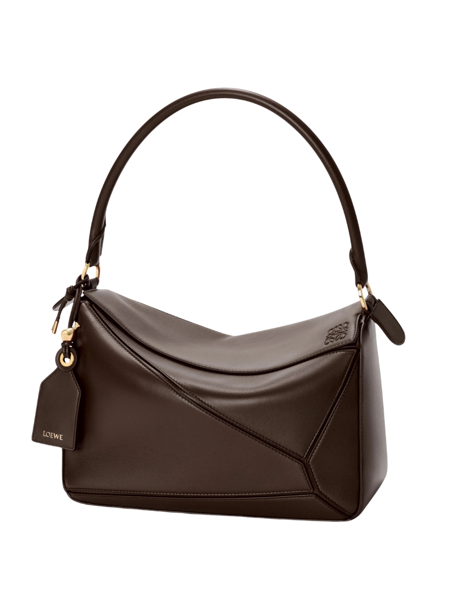 Leather Puzzle Top-Handle Bag